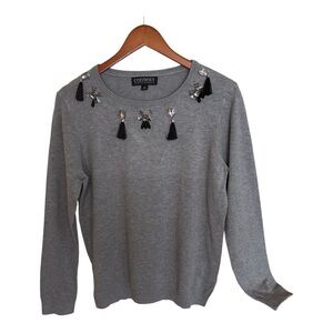 Context Gray Embellished Sweatshirt